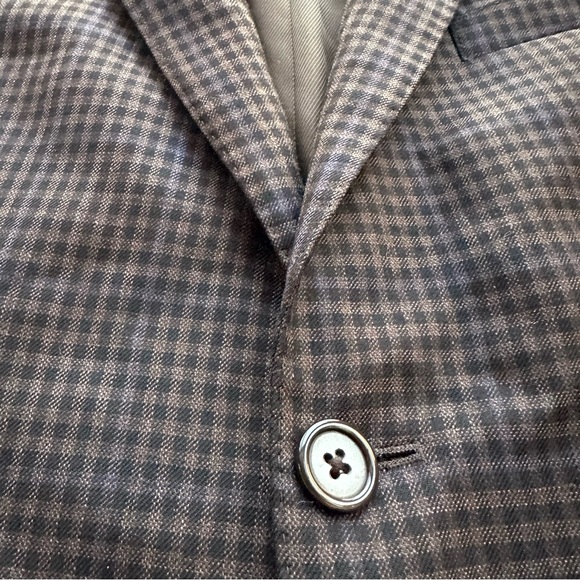 JB Britches Wool Brown/Black Check Sport Coat - 40R - Picture 3 of 10